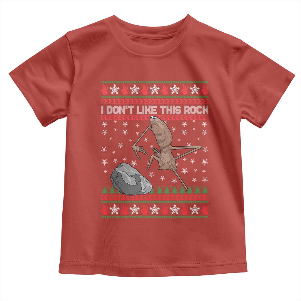 Funny Marcus The Worm Christmas Toddler T Shirt I Dont Like This Rock Xmas Meme - Wonder Print Shop