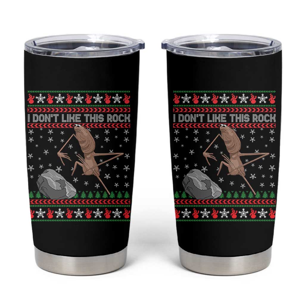 Funny Marcus The Worm Christmas Tumbler Cup I Dont Like This Rock Xmas Meme - Wonder Print Shop