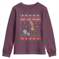 Funny Marcus The Worm Christmas Youth Sweatshirt I Dont Like This Rock Xmas Meme - Wonder Print Shop