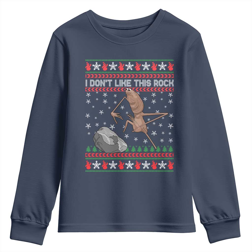 Funny Marcus The Worm Christmas Youth Sweatshirt I Dont Like This Rock Xmas Meme - Wonder Print Shop