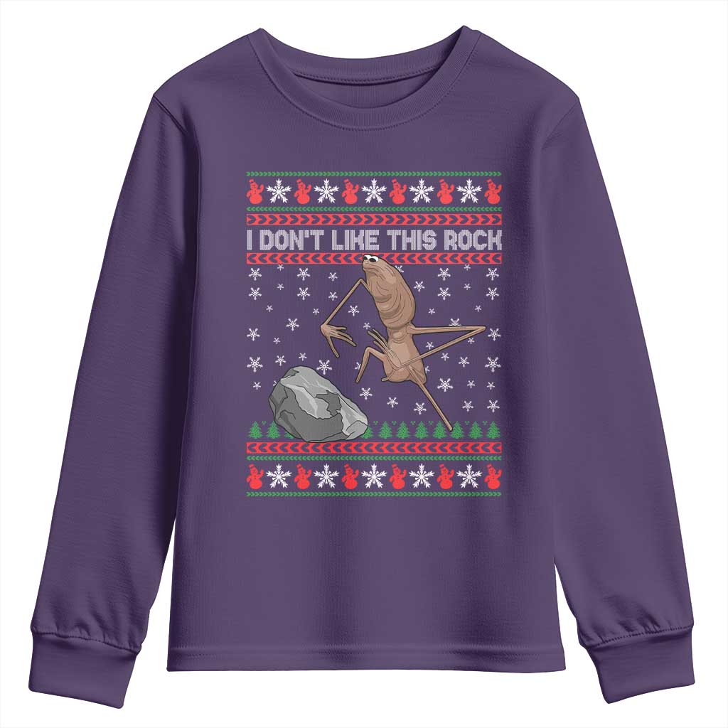 Funny Marcus The Worm Christmas Youth Sweatshirt I Dont Like This Rock Xmas Meme - Wonder Print Shop