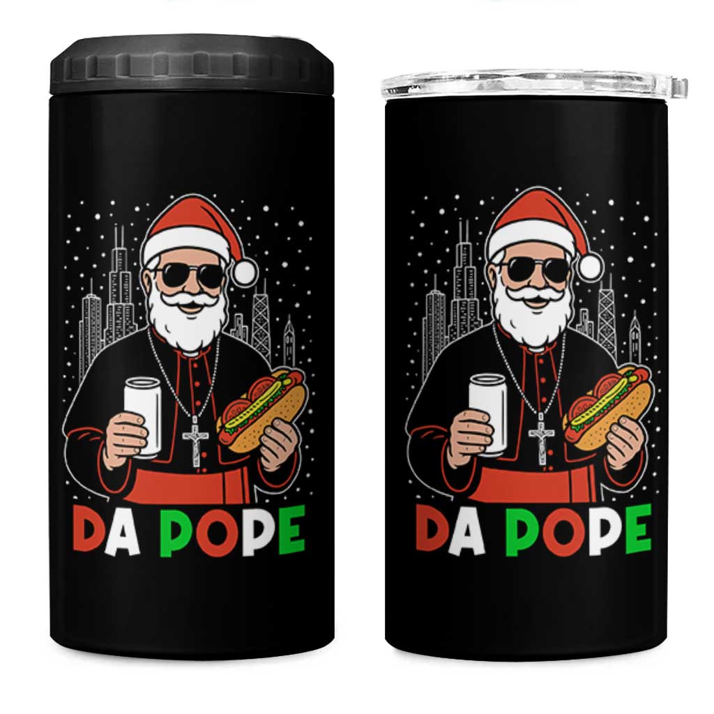 Pope Leo XIV Christmas 4 in 1 Can Cooler Tumbler Cardinal Robert Prevost Santa Chicago - Wonder Print Shop