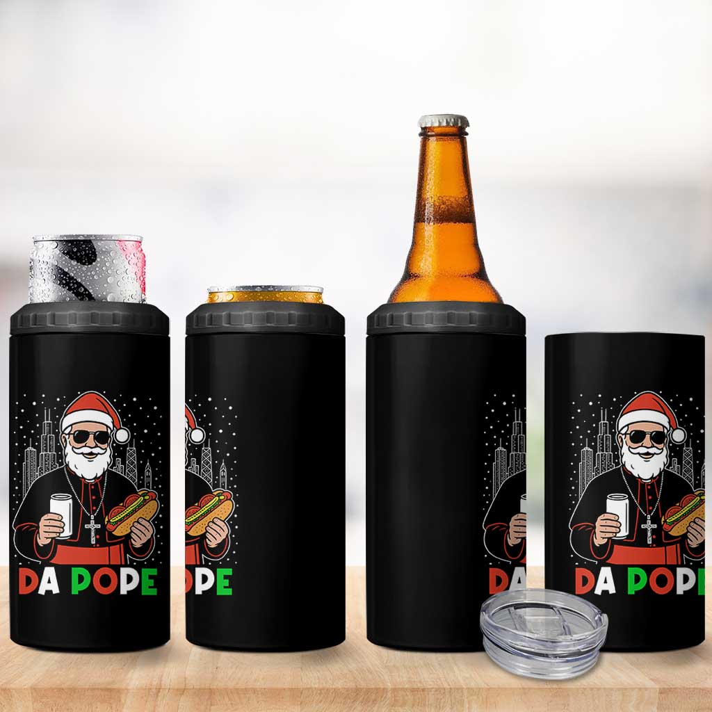 Pope Leo XIV Christmas 4 in 1 Can Cooler Tumbler Cardinal Robert Prevost Santa Chicago - Wonder Print Shop