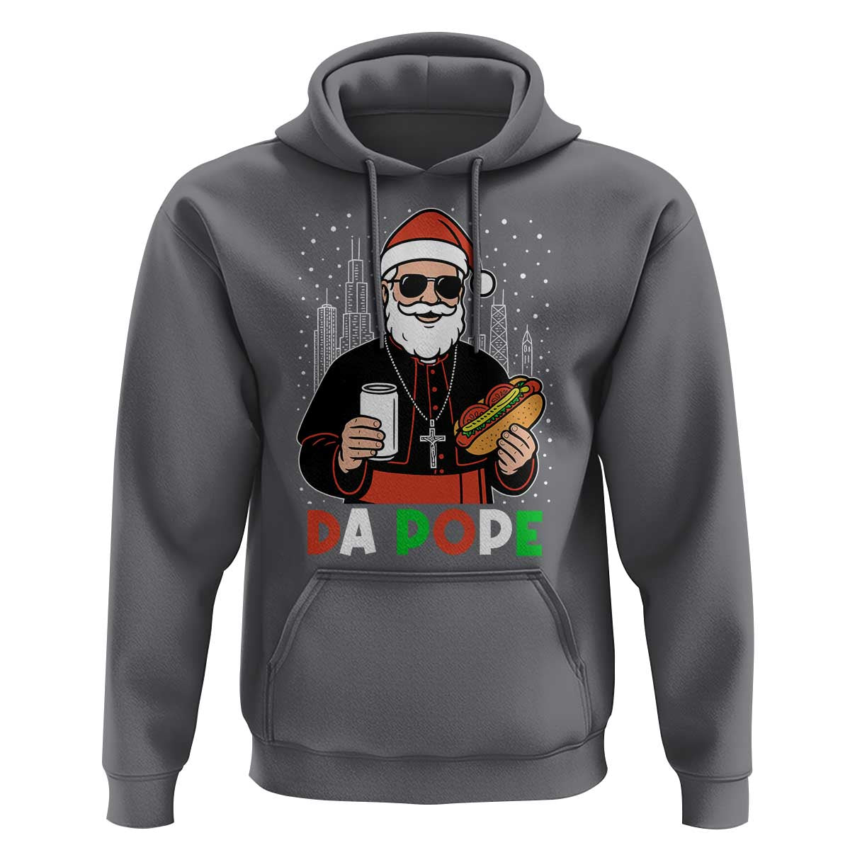 Pope Leo XIV Christmas Hoodie Cardinal Robert Prevost Santa Chicago - Wonder Print Shop