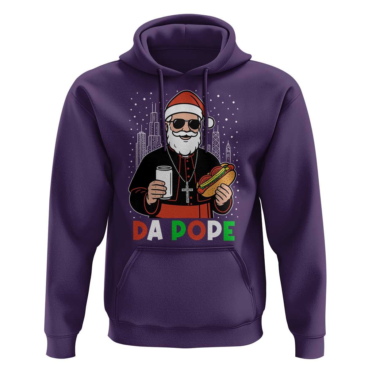 Pope Leo XIV Christmas Hoodie Cardinal Robert Prevost Santa Chicago - Wonder Print Shop