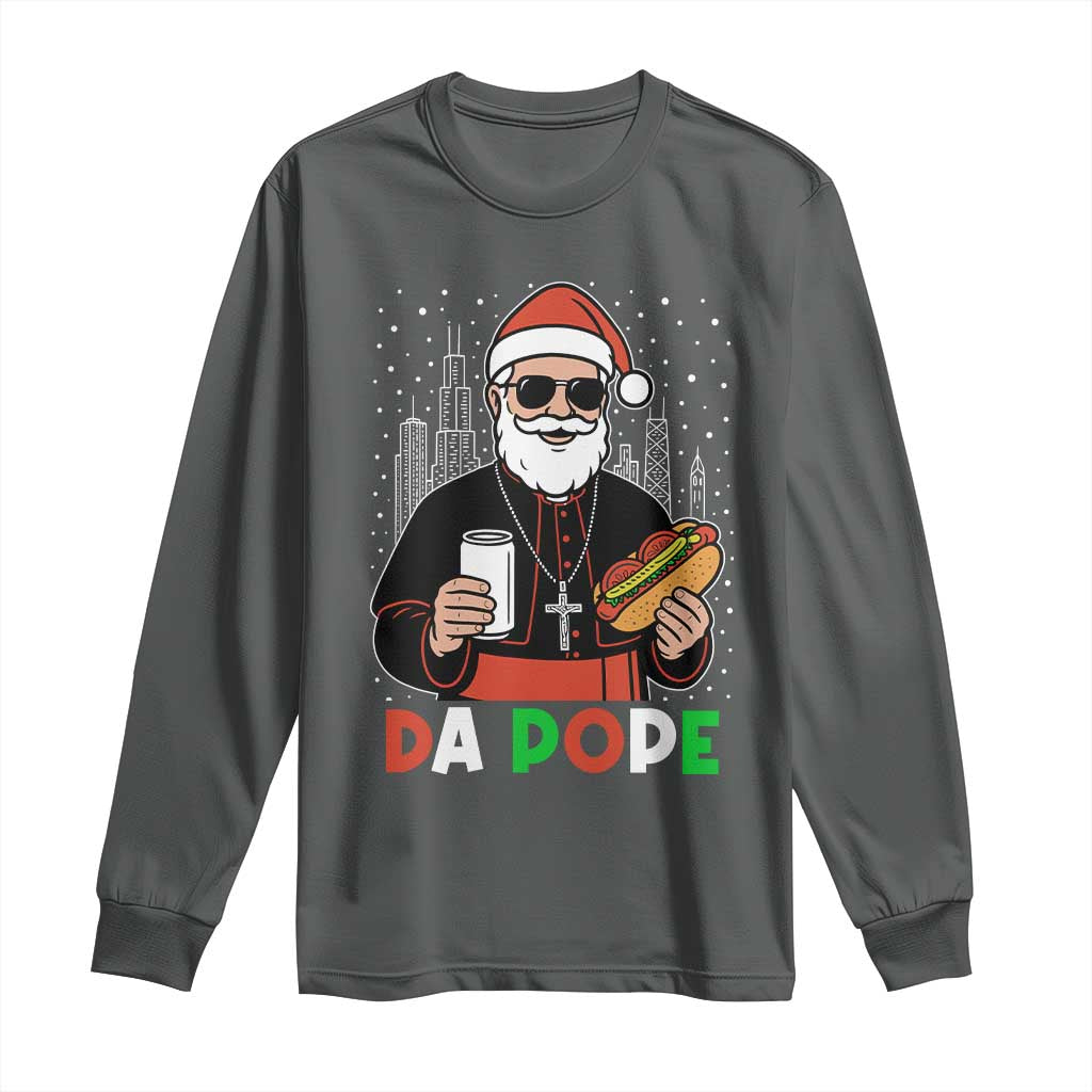 Pope Leo XIV Christmas Long Sleeve Shirt Cardinal Robert Prevost Santa Chicago - Wonder Print Shop