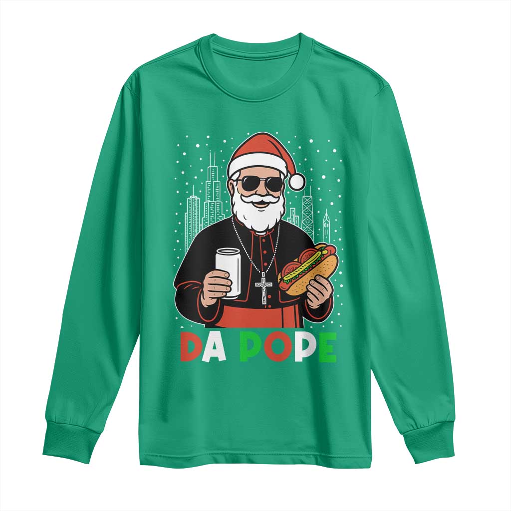 Pope Leo XIV Christmas Long Sleeve Shirt Cardinal Robert Prevost Santa Chicago - Wonder Print Shop