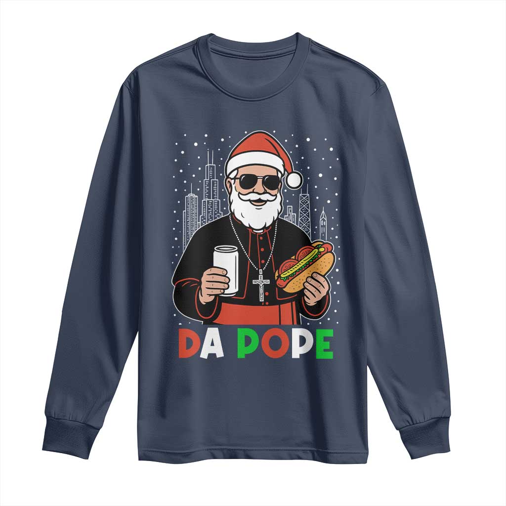 Pope Leo XIV Christmas Long Sleeve Shirt Cardinal Robert Prevost Santa Chicago - Wonder Print Shop