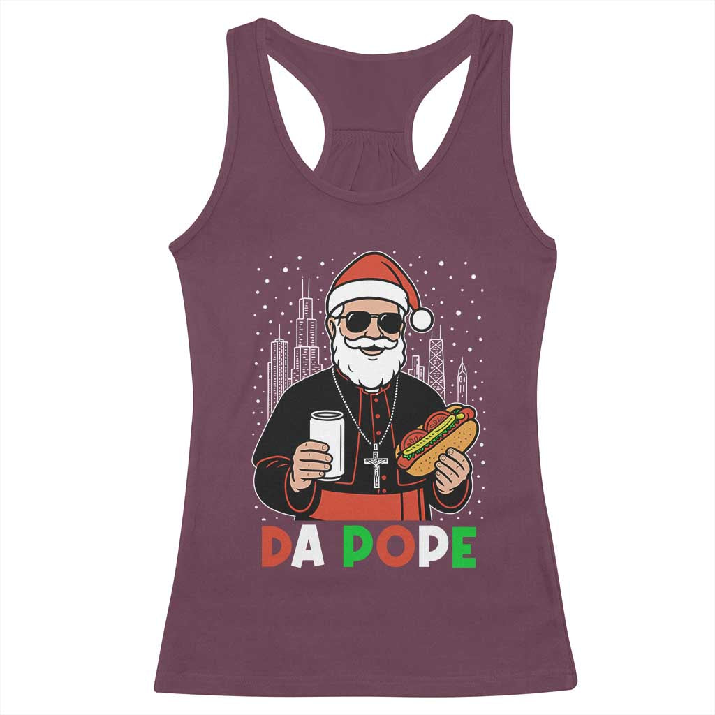 Pope Leo XIV Christmas Racerback Tank Top Cardinal Robert Prevost Santa Chicago - Wonder Print Shop