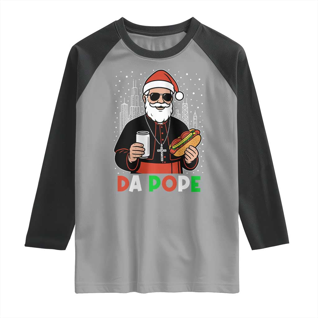 Pope Leo XIV Christmas Raglan Shirt Cardinal Robert Prevost Santa Chicago - Wonder Print Shop