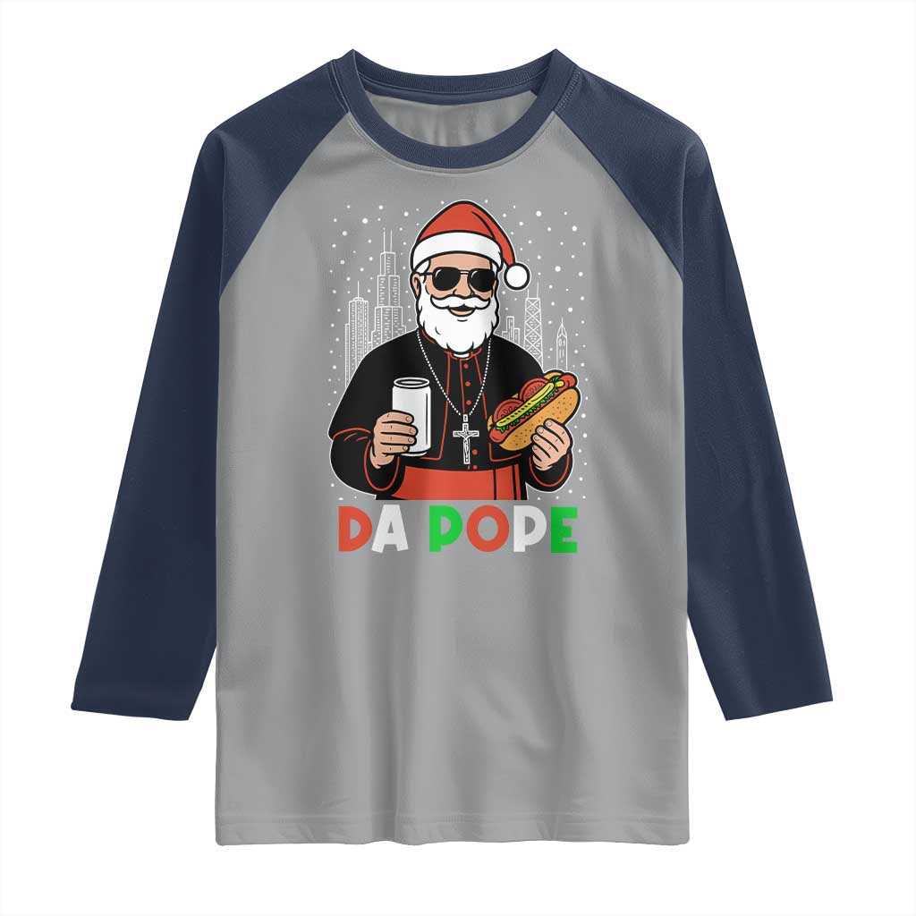 Pope Leo XIV Christmas Raglan Shirt Cardinal Robert Prevost Santa Chicago - Wonder Print Shop