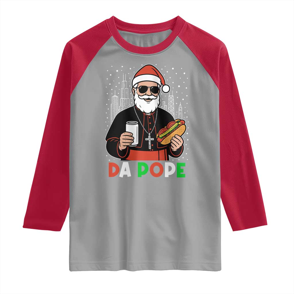 Pope Leo XIV Christmas Raglan Shirt Cardinal Robert Prevost Santa Chicago - Wonder Print Shop