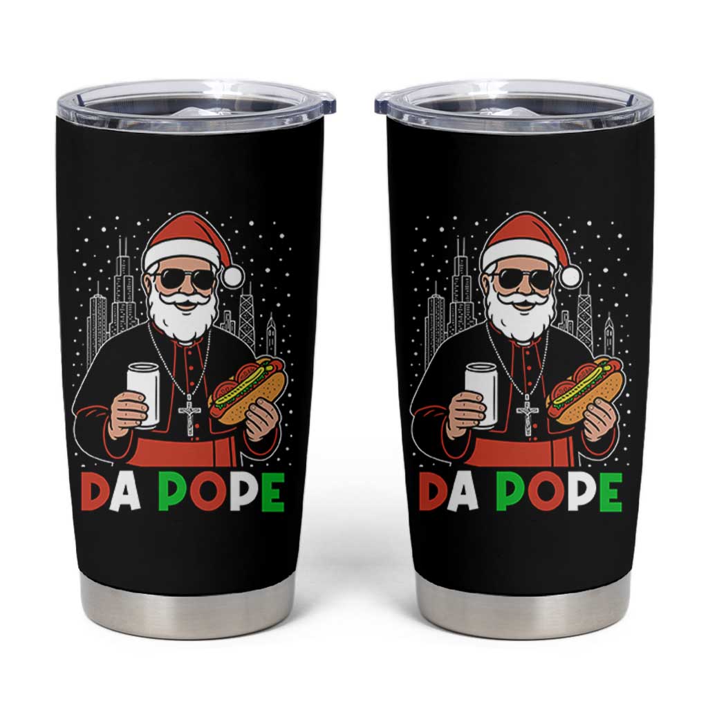 Pope Leo XIV Christmas Tumbler Cup Cardinal Robert Prevost Santa Chicago - Wonder Print Shop
