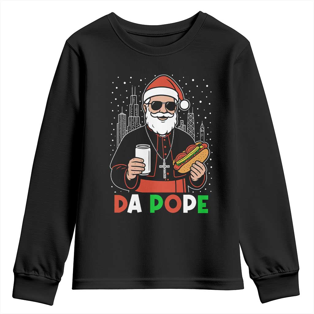 Pope Leo XIV Christmas Youth Sweatshirt Cardinal Robert Prevost Santa Chicago - Wonder Print Shop
