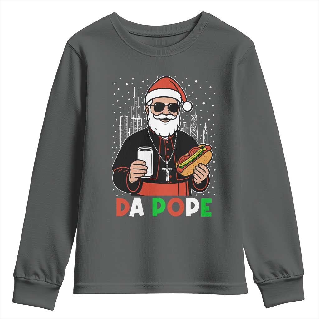Pope Leo XIV Christmas Youth Sweatshirt Cardinal Robert Prevost Santa Chicago - Wonder Print Shop