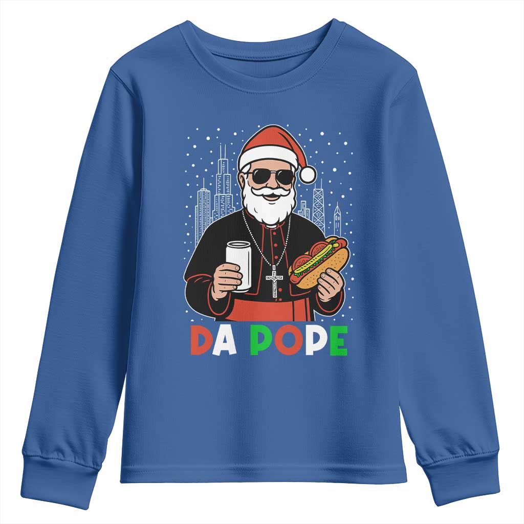 Pope Leo XIV Christmas Youth Sweatshirt Cardinal Robert Prevost Santa Chicago - Wonder Print Shop