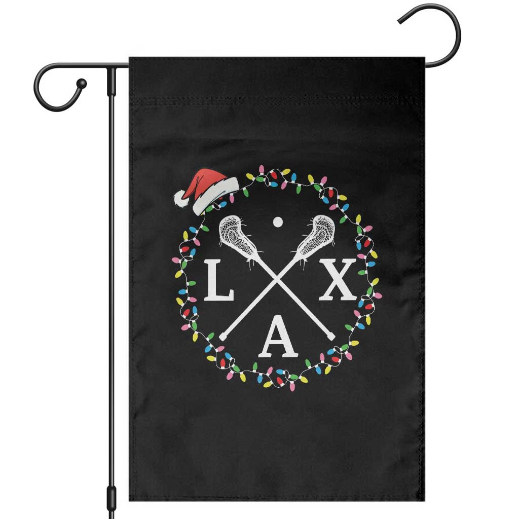 Funny Christmas Lacrosse Lax Stick Santa Hat Garden Flag - Wonder Print Shop
