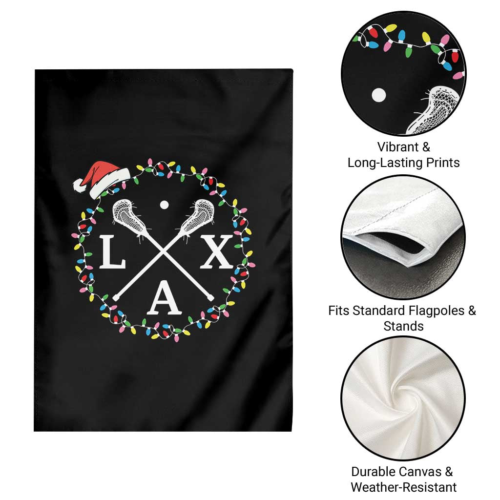 Funny Christmas Lacrosse Lax Stick Santa Hat Garden Flag - Wonder Print Shop