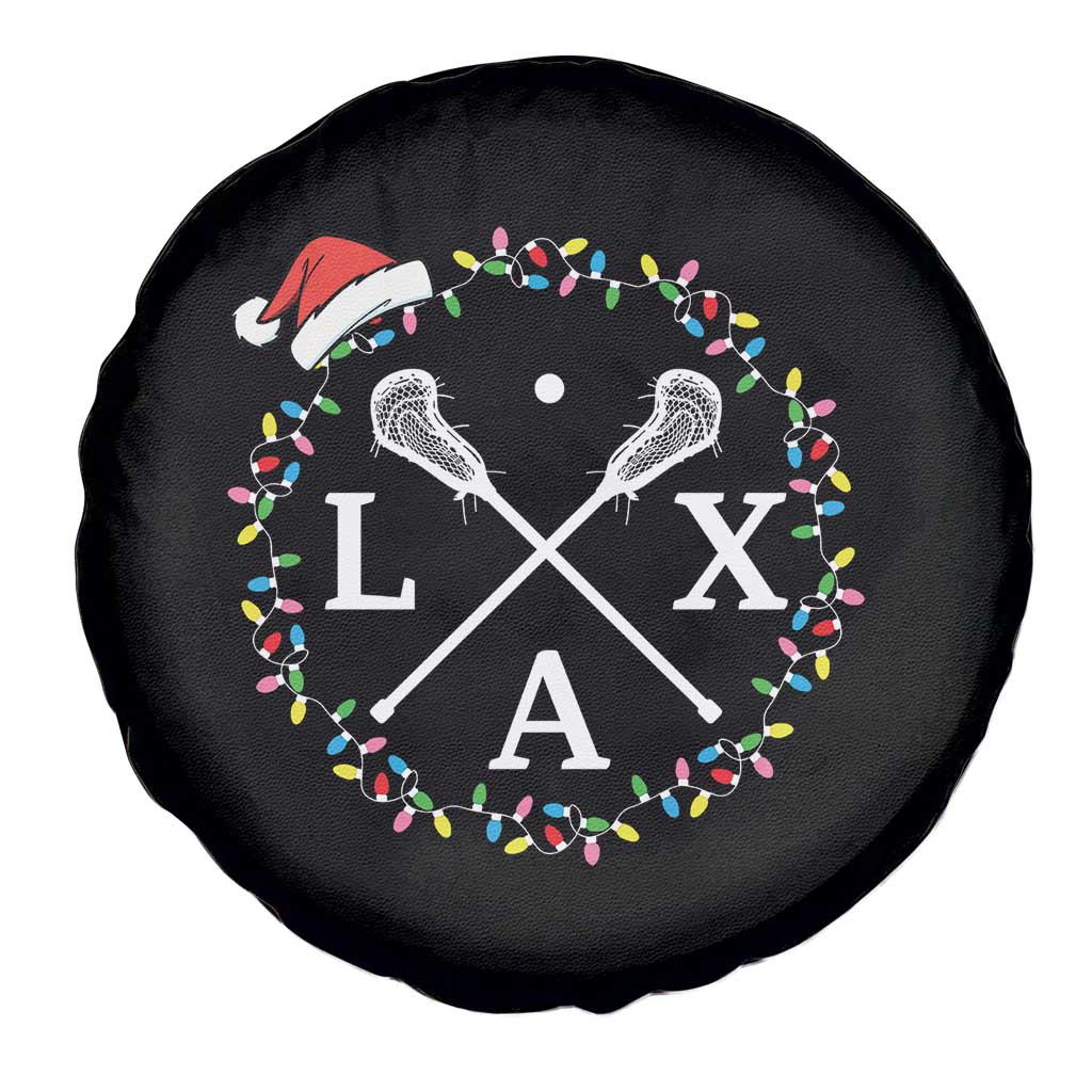 Funny Christmas Lacrosse Lax Stick Santa Hat Spare Tire Cover - Wonder Print Shop
