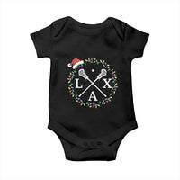 Funny Christmas Lacrosse Lax Stick Santa Hat Baby Onesie - Wonder Print Shop