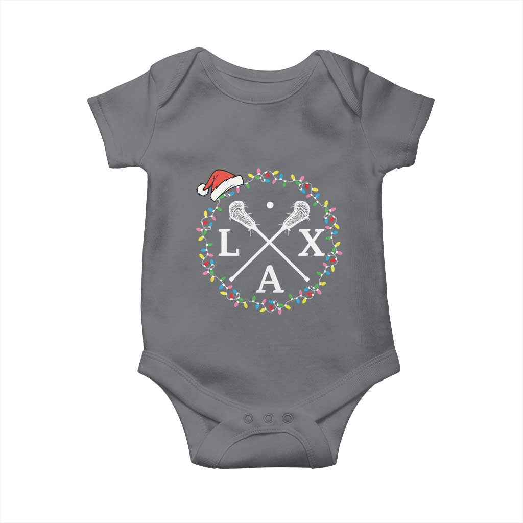 Funny Christmas Lacrosse Lax Stick Santa Hat Baby Onesie - Wonder Print Shop