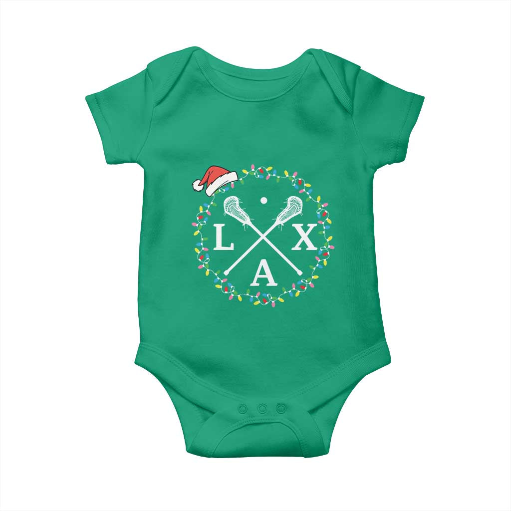 Funny Christmas Lacrosse Lax Stick Santa Hat Baby Onesie - Wonder Print Shop