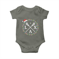 Funny Christmas Lacrosse Lax Stick Santa Hat Baby Onesie - Wonder Print Shop