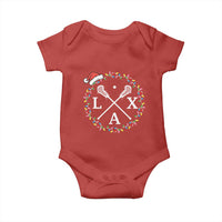 Funny Christmas Lacrosse Lax Stick Santa Hat Baby Onesie - Wonder Print Shop