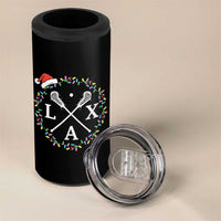 Funny Christmas Lacrosse Lax Stick Santa Hat 4 in 1 Can Cooler Tumbler - Wonder Print Shop