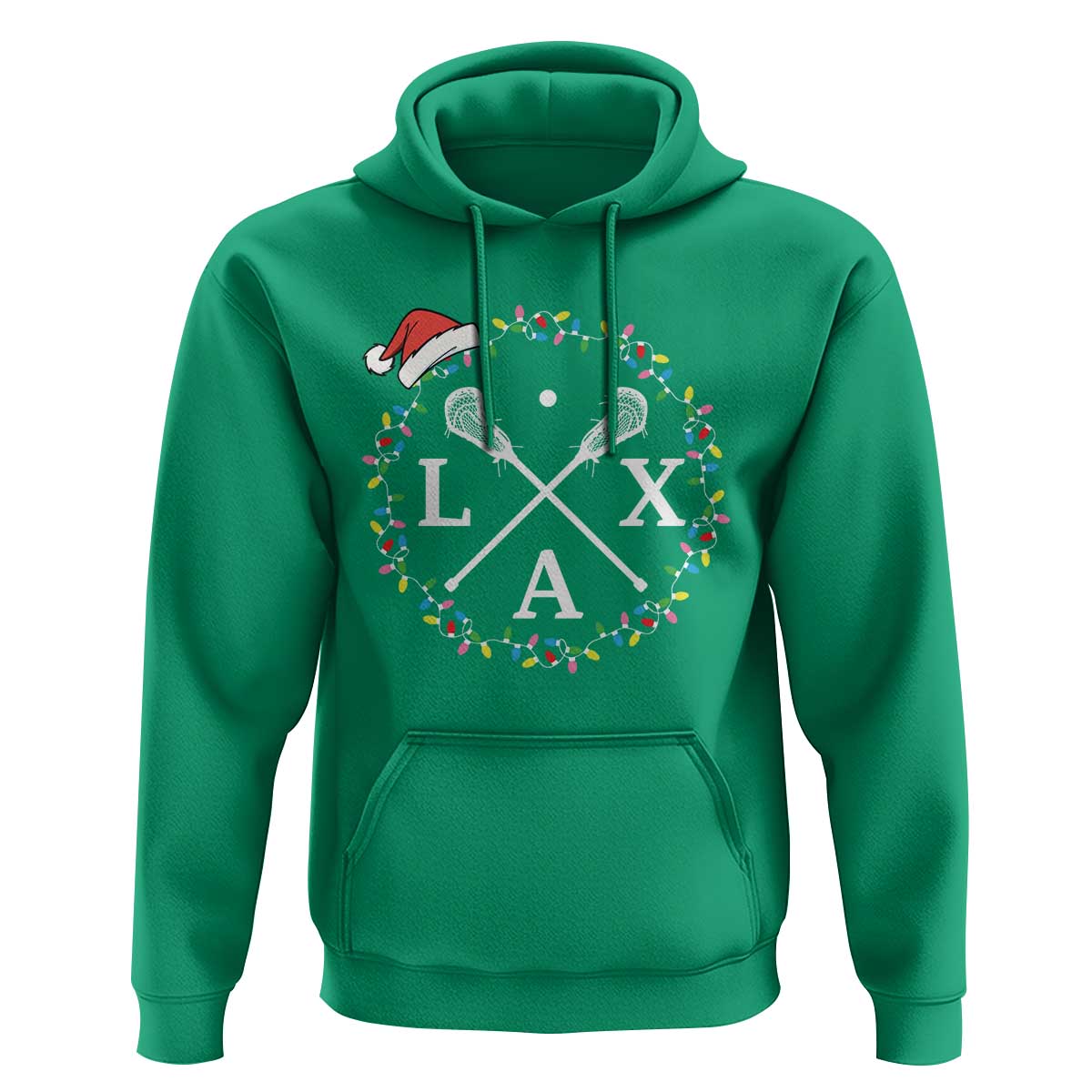 Funny Christmas Lacrosse Lax Stick Santa Hat Hoodie - Wonder Print Shop