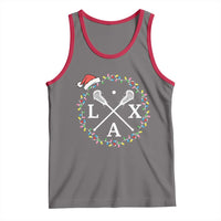 Funny Christmas Lacrosse Lax Stick Santa Hat Tank Top - Wonder Print Shop