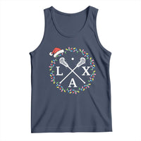 Funny Christmas Lacrosse Lax Stick Santa Hat Tank Top - Wonder Print Shop