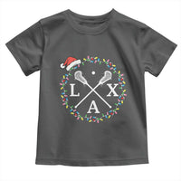 Funny Christmas Lacrosse Lax Stick Santa Hat Toddler T Shirt - Wonder Print Shop