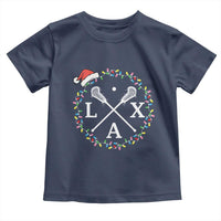 Funny Christmas Lacrosse Lax Stick Santa Hat Toddler T Shirt - Wonder Print Shop