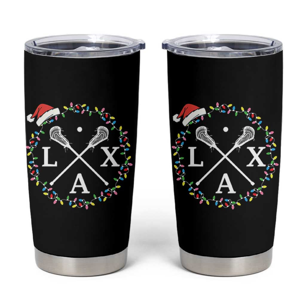 Funny Christmas Lacrosse Lax Stick Santa Hat Tumbler Cup - Wonder Print Shop