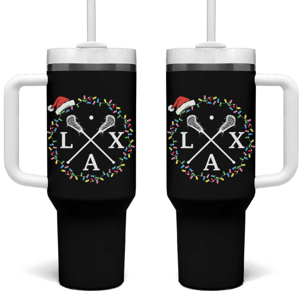 Funny Christmas Lacrosse Lax Stick Santa Hat Tumbler With Handle - Wonder Print Shop