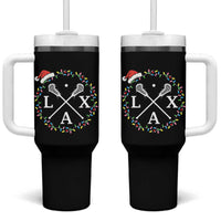 Funny Christmas Lacrosse Lax Stick Santa Hat Tumbler With Handle - Wonder Print Shop