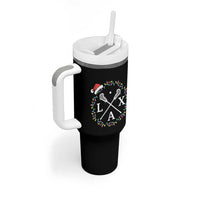Funny Christmas Lacrosse Lax Stick Santa Hat Tumbler With Handle - Wonder Print Shop