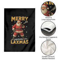 Funny Christmas Lacrosse Garden Flag Merry Laxmas Santa Lax Player - Wonder Print Shop
