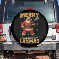Funny Christmas Lacrosse Spare Tire Cover Merry Laxmas Santa Lax Player - Wonder Print Shop