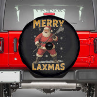 Funny Christmas Lacrosse Spare Tire Cover Merry Laxmas Santa Lax Player - Wonder Print Shop