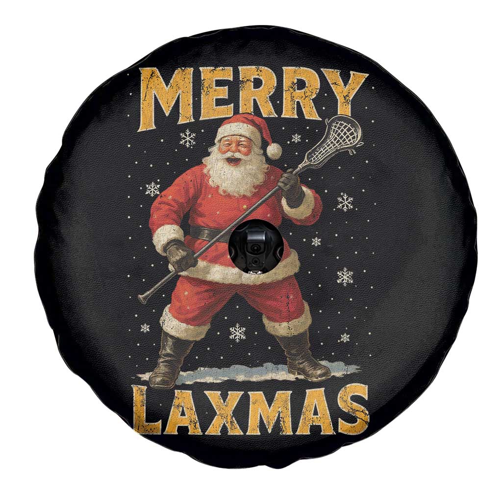 Funny Christmas Lacrosse Spare Tire Cover Merry Laxmas Santa Lax Player - Wonder Print Shop