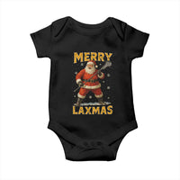 Funny Christmas Lacrosse Baby Onesie Merry Laxmas Santa Lax Player - Wonder Print Shop