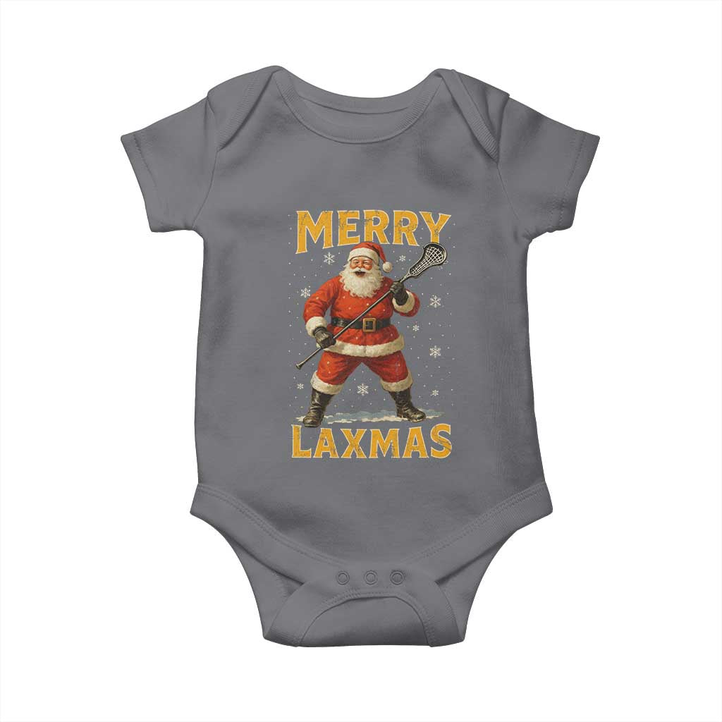 Funny Christmas Lacrosse Baby Onesie Merry Laxmas Santa Lax Player - Wonder Print Shop