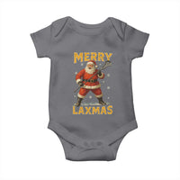 Funny Christmas Lacrosse Baby Onesie Merry Laxmas Santa Lax Player - Wonder Print Shop
