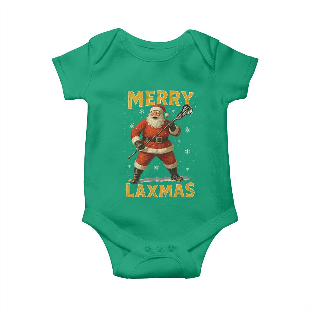 Funny Christmas Lacrosse Baby Onesie Merry Laxmas Santa Lax Player - Wonder Print Shop
