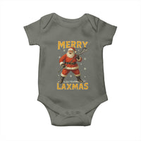 Funny Christmas Lacrosse Baby Onesie Merry Laxmas Santa Lax Player - Wonder Print Shop