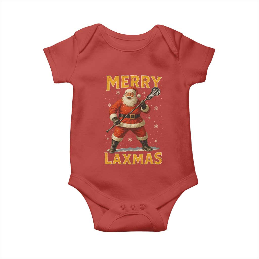 Funny Christmas Lacrosse Baby Onesie Merry Laxmas Santa Lax Player - Wonder Print Shop