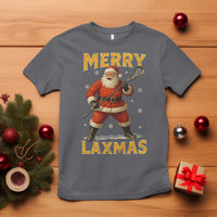 Funny Christmas Lacrosse T Shirt Merry Laxmas Santa Lax Player - Wonder Print Shop