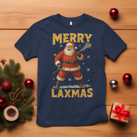 Funny Christmas Lacrosse T Shirt Merry Laxmas Santa Lax Player - Wonder Print Shop